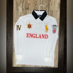 Polo Ralph Lauren England long sleve polo shirt men’s Large 
RARE**, rugby